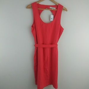 Ann Taylor Loft Coral Linen Dress NWT